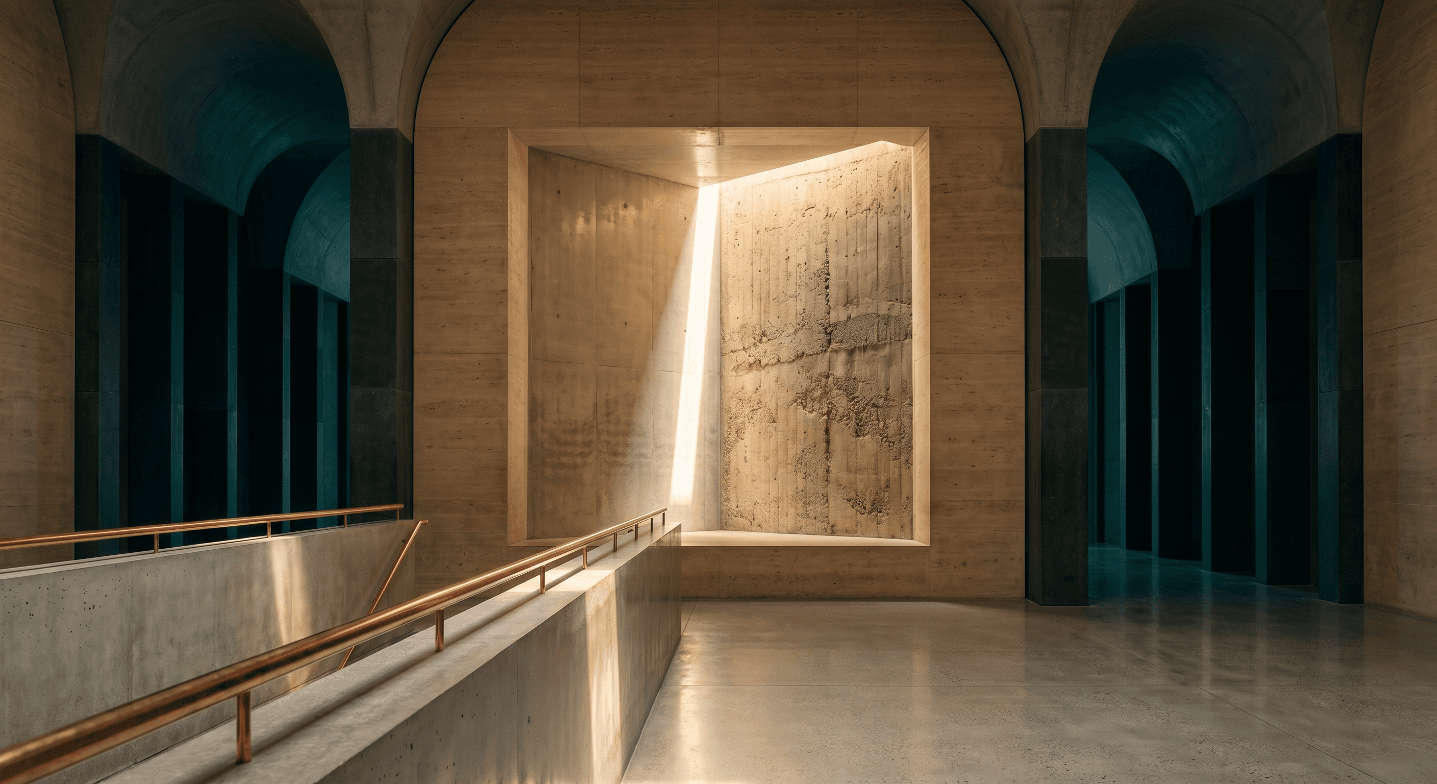 Monumental concrete inspection hall with a single illuminated alcove revealing both polished and rough-hewn surfaces, representing an honest product review